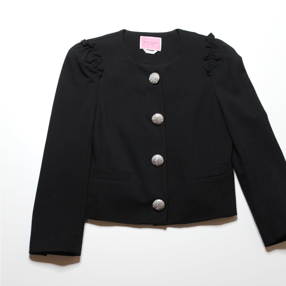 🔥🔥🔥NEW Kate Spade Jewel Button Black Blazer Jacket